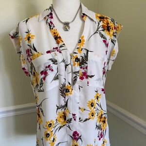 Express Pullover Floral Print Blouse